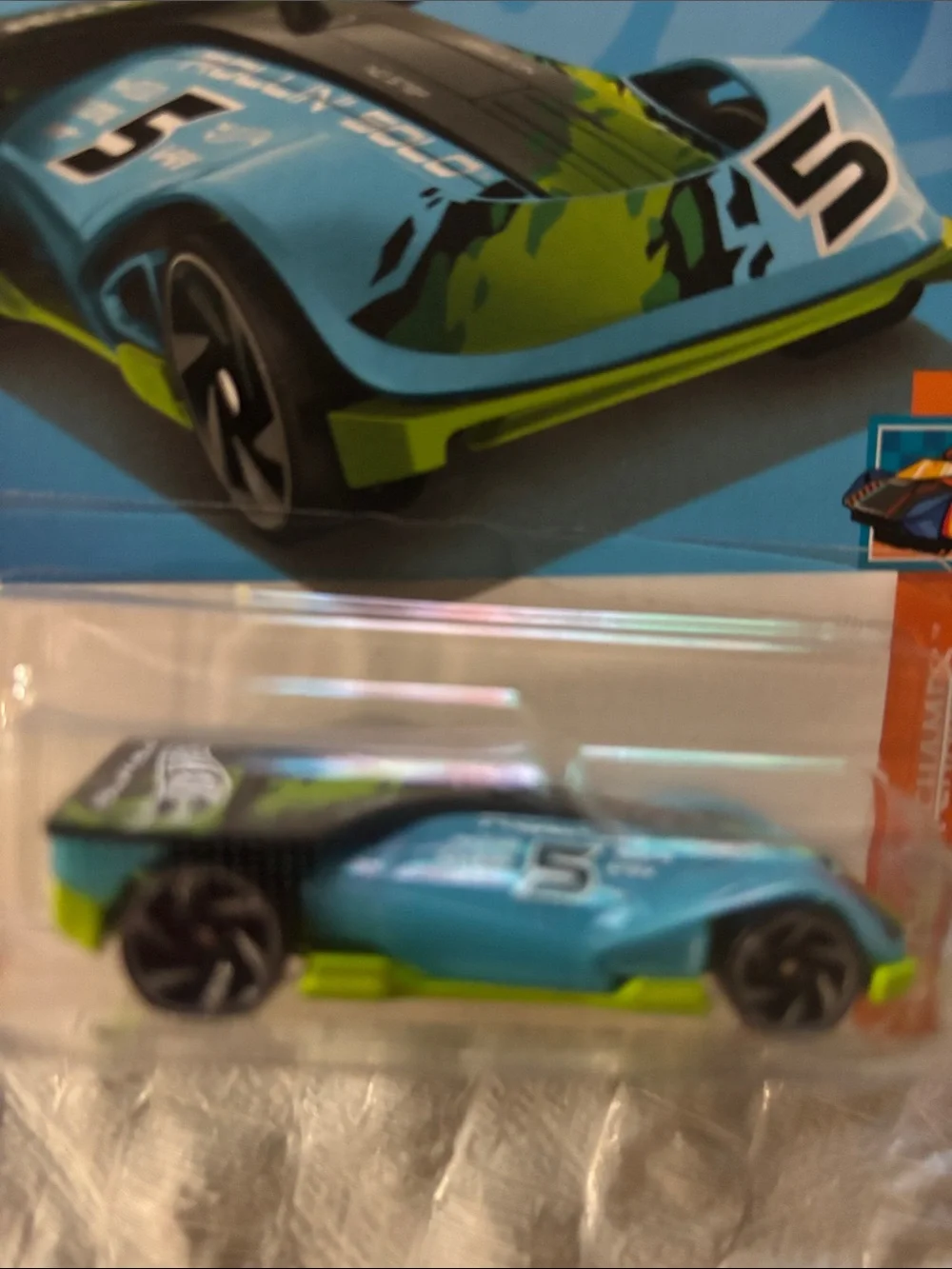 Hot Wheels Blue & Green Race Car Toy - Collectible Kids Vehicle